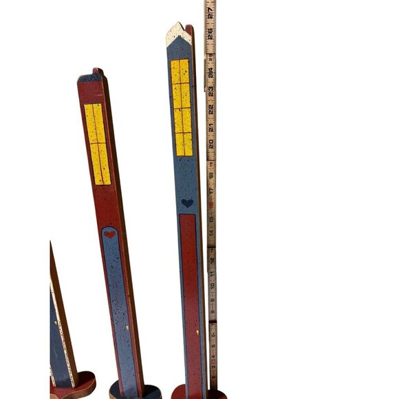 Vtg Handmade Wooden Slims House Decor Set Country Primitive 28"‎ - Picture 6 of 6